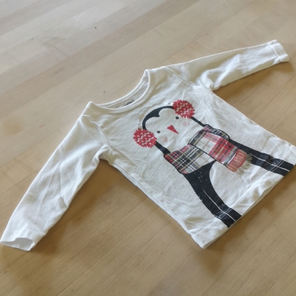 Baby Girl 6 Month Winter Penguin Long Sleeve Shirt - Picture 4 of 6